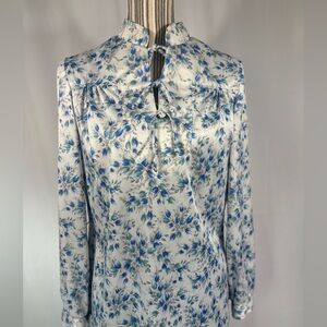 Floral Long Sleeve Blouse and skirt